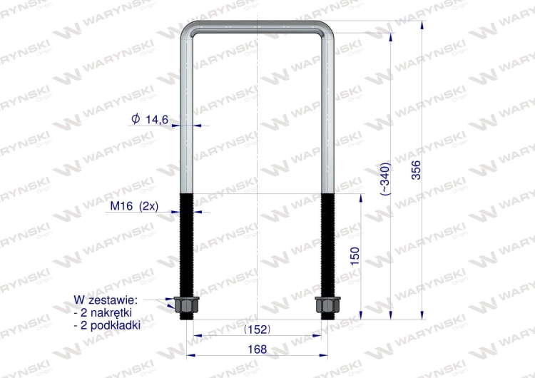 Jarzmo Cybant długie M16 152x340 Waryński 3