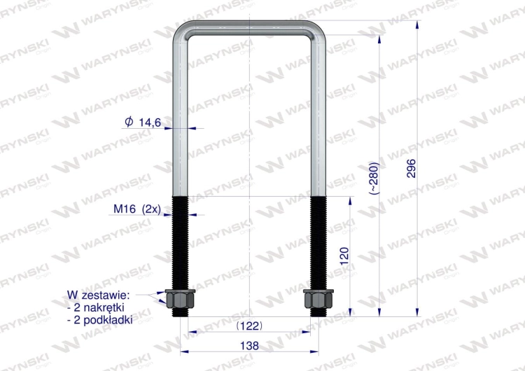 Jarzmo Cybant długie M16 122x280 Waryński 3