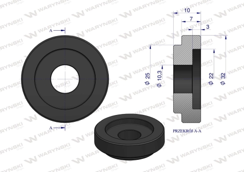 Tulejka zewnętrzna noża rozdrabniacza 22mm do noża 3mm Bizon Waryński  2