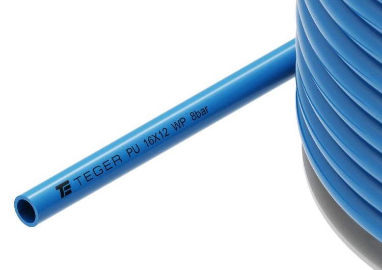 Wąż (przewód) tekalan Poliuretan PU 16X12mm 8bar Niebieski TEGER 2