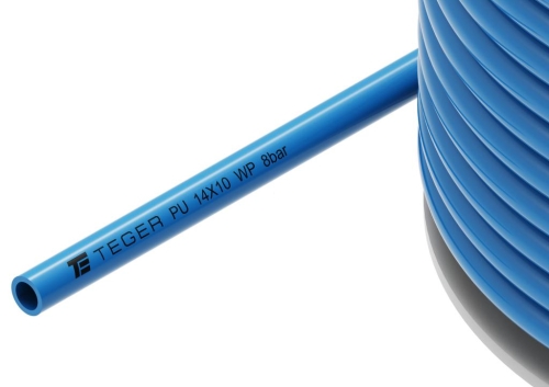 Wąż (przewód) tekalan Poliuretan PU 14X10mm 8bar Niebieski TEGER 2