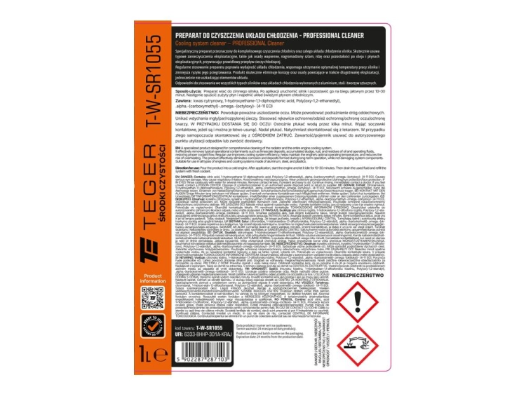 Preparat do czyszczenia układu chłodzenia - PROFESSIONAL Cleaner 1l Teger 2