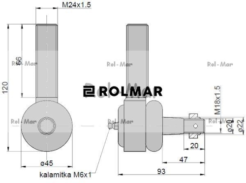 Przegub 105mm 20-22mm AL82826 John Deere 2