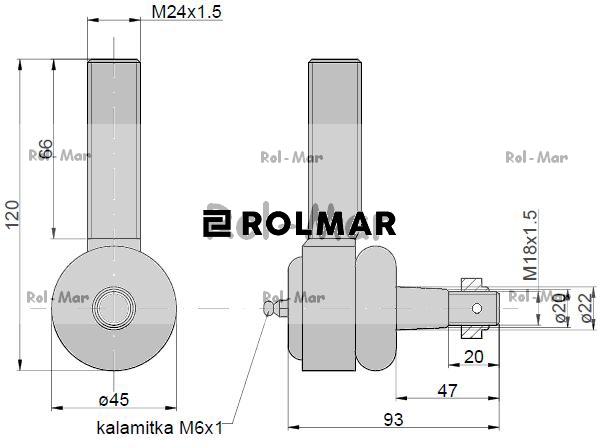 Przegub 105mm 20-22mm AL82826 John Deere 2