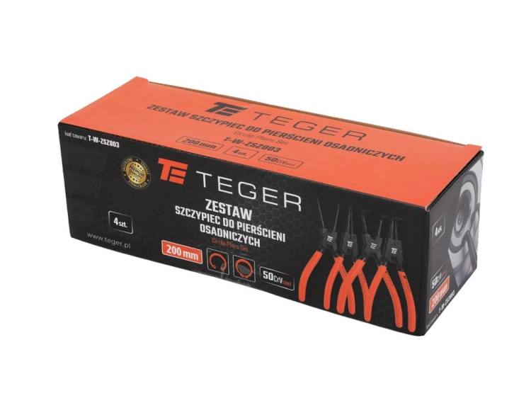 Zestaw szczypiec do pierścieni osadczych 200 mm - 4szt Teger 3