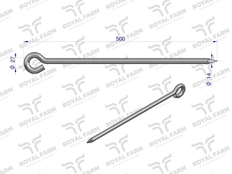 Pal pastwiskowy do łańcucha fi 14x500 Royal Farm 4