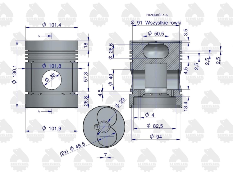 Zestaw naprawczy silnika C-330 ORYGINAŁ URSUS (2)