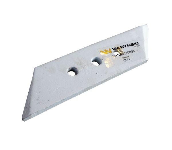 Dłuto nakładka lemiesza prawe trzyotworowe zastosowanie VIS/17 XL Unia Pług stal borowa WARYŃSKI