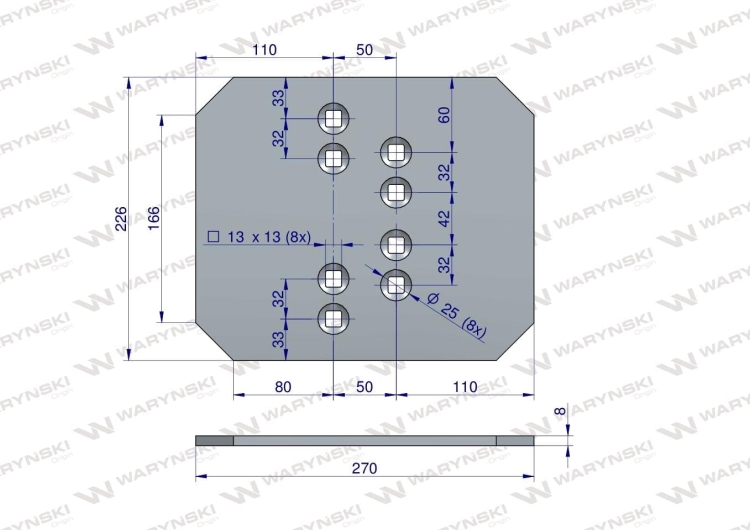 Nakładka płozy tylna prawa lewa 1067930020 VIS25 Unia MX WARYŃSKI 3