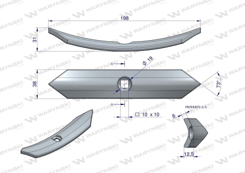 Redliczka 1-otworowa agregatu ze śrubą malowana proszkowo Waryński  (2)