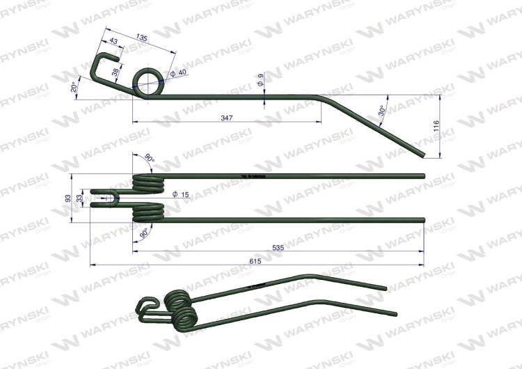 Palec zgrabiarka zastosowanie Deutz Fahr 16504333 WARYŃSKI 2