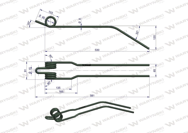 Palec zgrabiarka Deutz Fahr VF16600387.86 WARYŃSKI 2