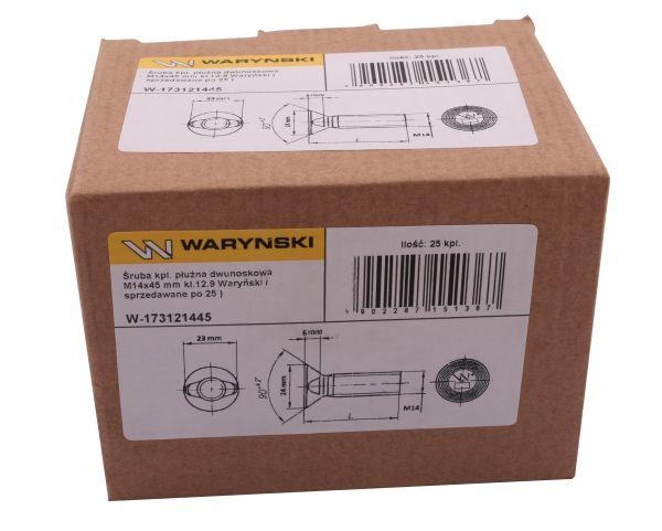 Śruba kpl. płużna dwunoskowa M16x50 mm kl.10.9 Waryński 4