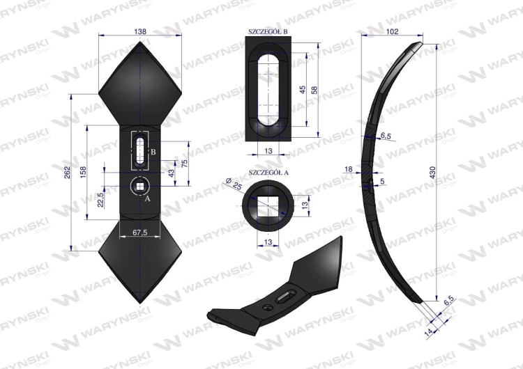 Redlica agregatu podorywkowego sercowa 1738000000 Gruber stal borowa Waryński (2)