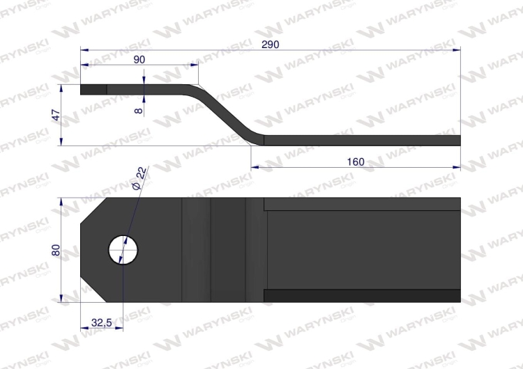 Nóż sadowniczy rozdrabniacza gałęzi mały zastosowanie Kosiarka Sadownicza Waryński (2)