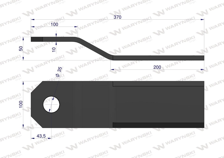 Nóż sadowniczy rozdrabniacza gałęzi duży zastosowanie 199RZ-3 Kosiarka Sadownicza Waryński 2