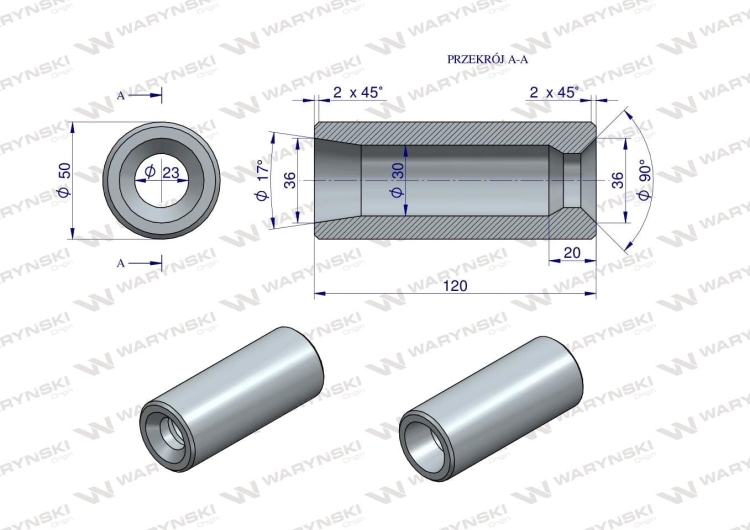 Tuleja zęba ładowacza do zęba 880 Tur Waryński 2