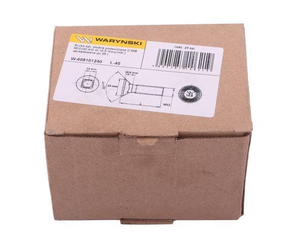 Śruba kpl. płużna podsadzana D 608 M12x40 mm kl.10.9 Waryński  4