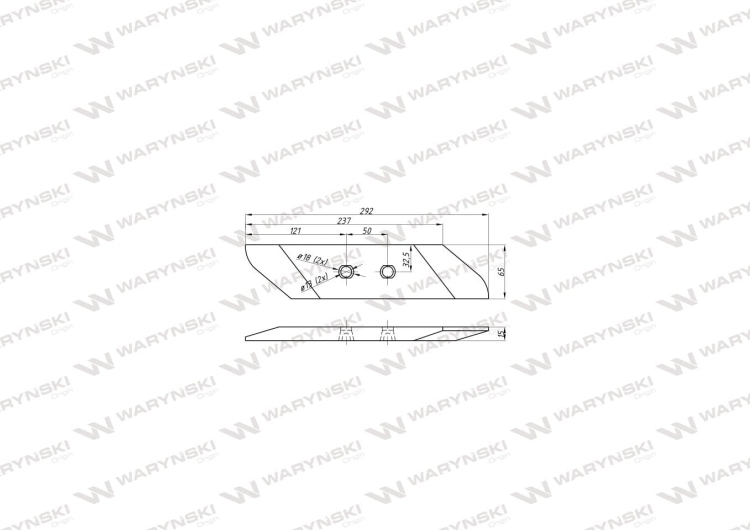 Dłuto nakładka lemiesza obracalna lewa zastosowanie Vogel&Noot PK801102 Pług stal borowa WARYŃSKI 3