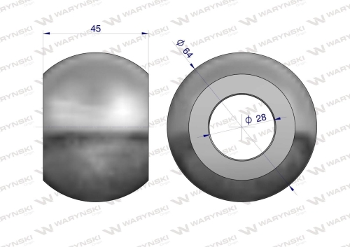 Kula hartowana kat. 2-3 64X28X45 Waryński