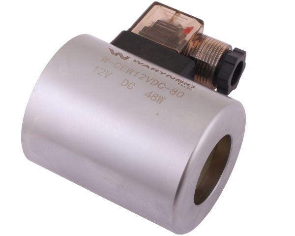 Cewka dzielnika elektrozaworu W-E12DVS6/2-80L. W-E12DVS3/2-80L 12V DC 48W Waryński 4