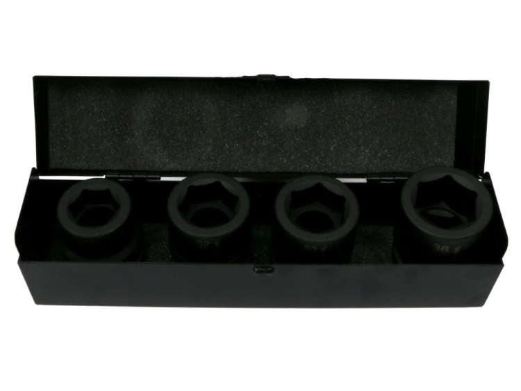 Zestaw nasadek udarowych 1" 4 cz. 27. 32. 33. 36 mm ze stali CrMo DIN 3129 Waryński