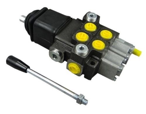 Rozdzielacz hydrauliczny 2-sekcyjny max przepływ 40L z joystickiem Waryński