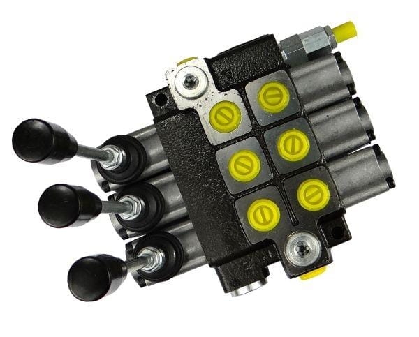 Rozdzielacz hydrauliczny 3-sekcyjny max przepływ 40L Waryński 4