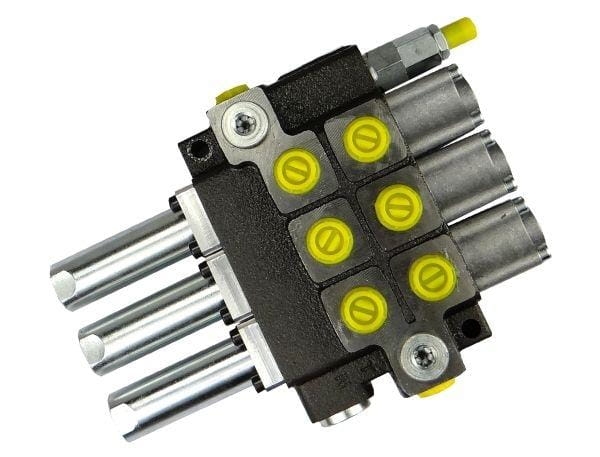Rozdzielacz hydrauliczny 3-sekcyjny max przepływ 40L sterowany na linkę Waryński 3