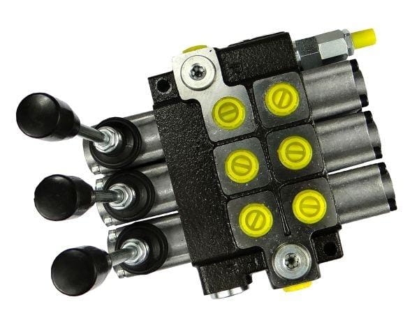 Rozdzielacz hydrauliczny 3-sekcyjny max przepływ 40L z zatrzaskami Waryński  3