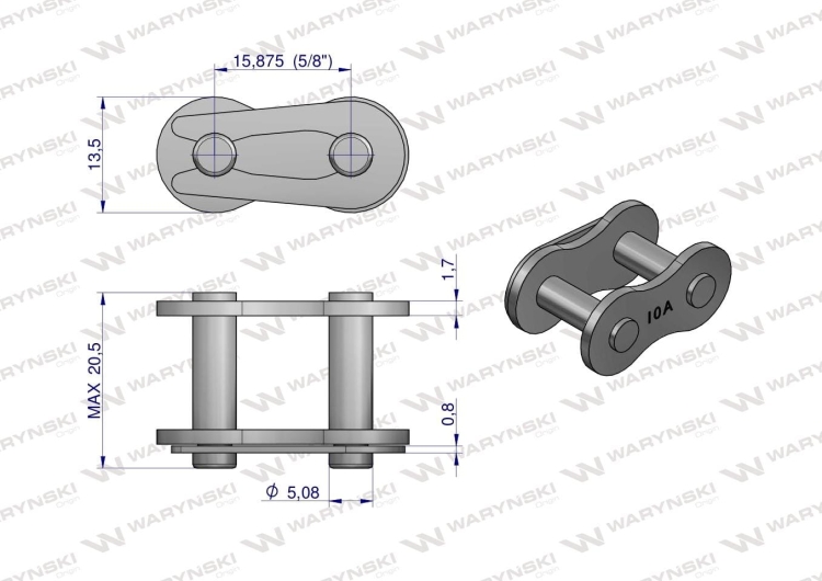 Zamek łańcucha 10B-1 (R1 5/8) Waryński  2