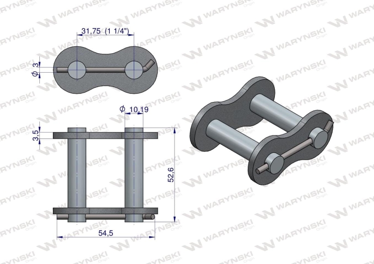 Zamek 20BF16-01 z zawleczką zastosowanie Prasa Rolująca Krone 9222960 Waryński 2