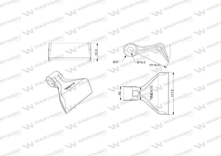 Bijak młotkowy mulczarka zastosowanie Samasz Kuhn otwór 16 mm Waryński 2