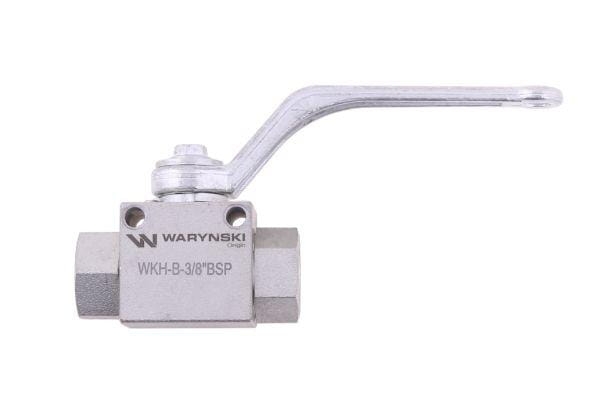 Zawór kulowy hydrauliczny 2-drogowy 2/2 - 3/8"BSP z otworami mocującymi 500 bar Waryński 3