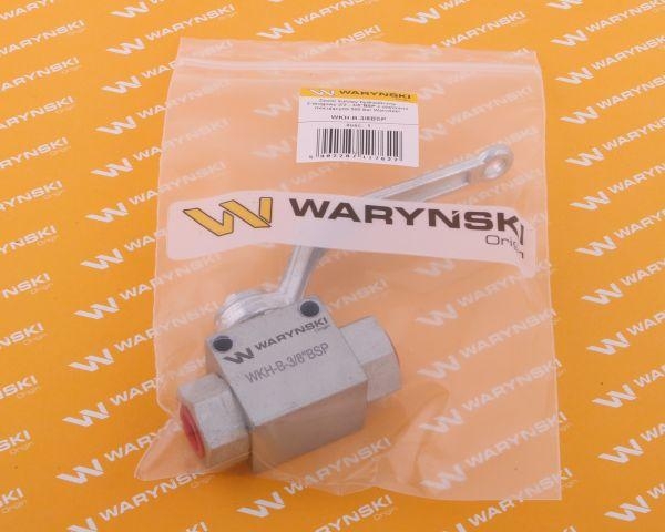 Zawór kulowy hydrauliczny 2-drogowy 2/2 - 3/8"BSP z otworami mocującymi 500 bar Waryński 4