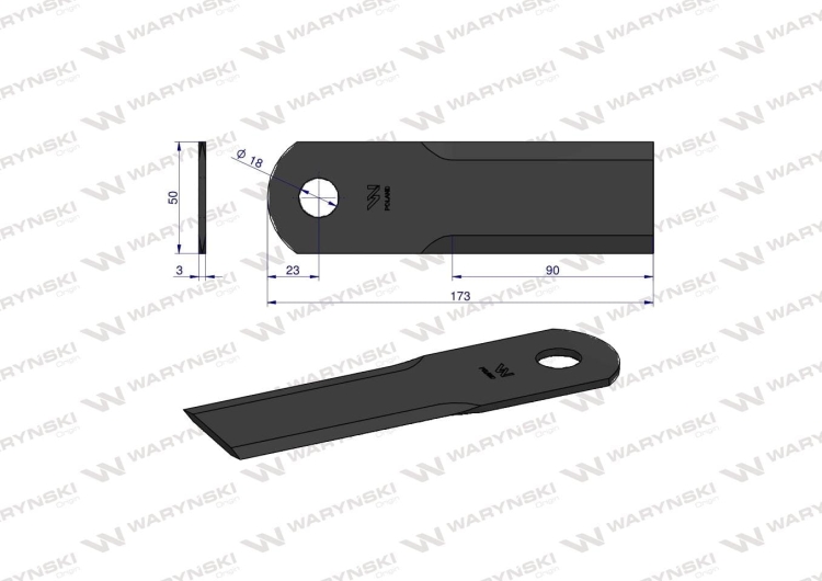 Nóż obrotowy rozdrabniacz słomy sieczkarnia zastosowanie 0600171 0600172 Claas fi-18 WARYŃSKI (2)