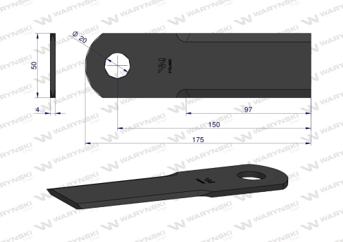 Nóż obrotowy rozdrabniacz słomy sieczkarnia zastosowanie 736872.0 Claas fi-20 WARYŃSKI (2)