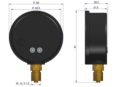 Manometr glicerynowy 0-16 Bar dolne przyłącze KFM (WIKA) Opryskiwacz 2