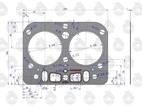 Uszczelka głowicy silikon 42022090 C-330 ORYGINAŁ URSUS 2