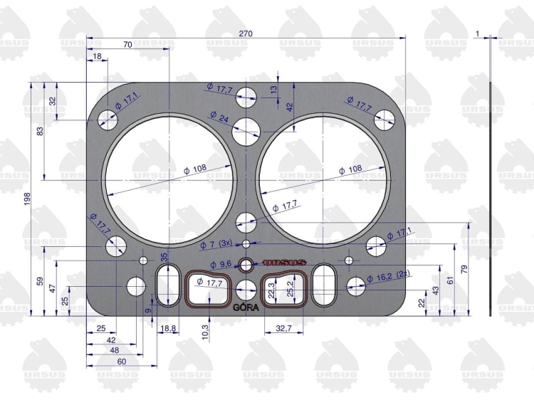 Uszczelka głowicy silikon 42022090 C-330 ORYGINAŁ URSUS 2