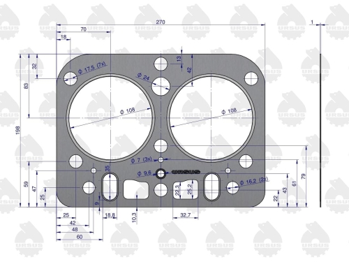 Uszczelka głowicy 42022090 C-330 ORYGINAŁ URSUS 2