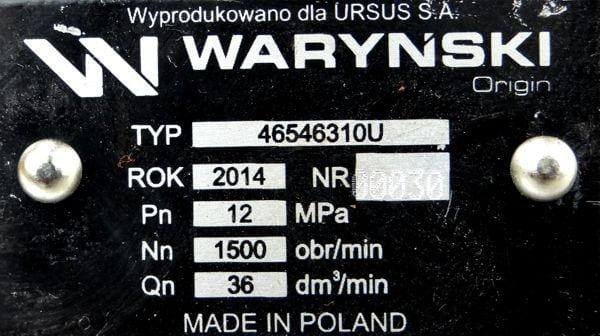 Pompa hydrauliczna podnośnika wzmocniona 36 l/min C-360 ORYGINAŁ URSUS 2