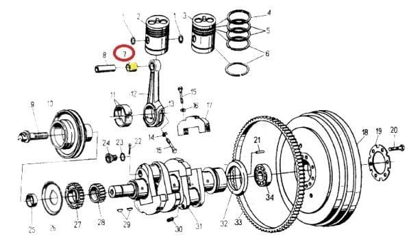 Tuleja korbowodu C-330 (nominalna) 50001730 3