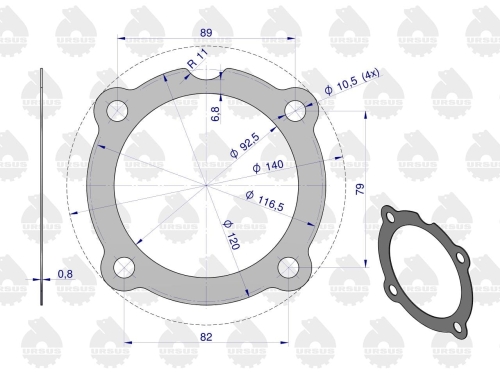 Uszczelka pompy wtryskowej krążelit 0.8mm C-33 2