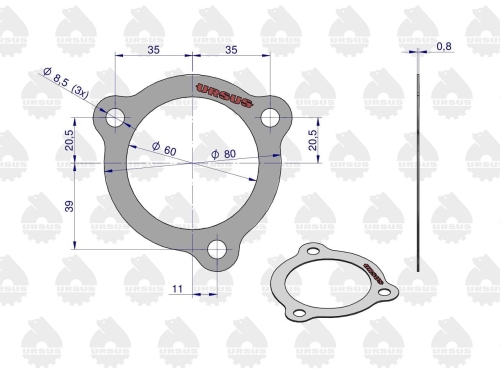 Uszczelka termostatu krążelit 0.8mm C-330 ORYGINAŁ URSUS 2