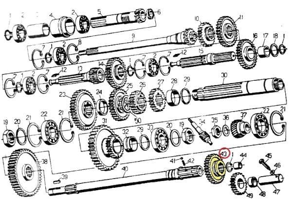 Koło zębate przesuwne napędu pompy hydraulicznej C-330 50011190 ORYGINAŁ URSUS  3