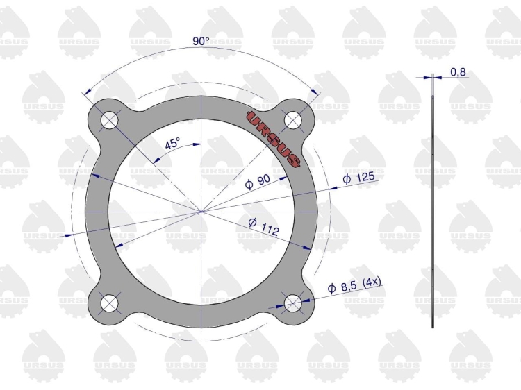 Uszczelka pokrywy łożyska sprzęgła krążelit 0.8mm C-330 ORYGINAŁ URSUS 2