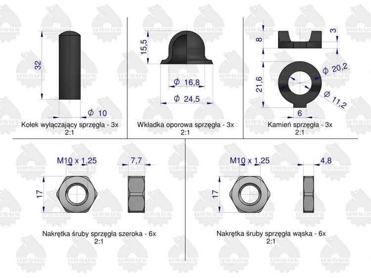 Komplet naprawczy sprzęgła C-330/360 50511180 Oryginał Ursus 3