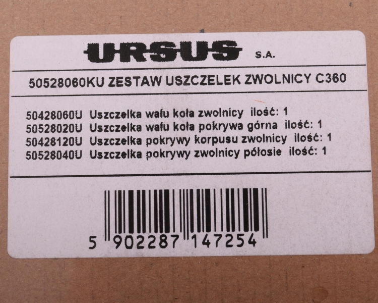 Komplet ( zestaw ) uszczelek zwolnicy 50528020. 50428120. 50528040 C-360 ORYGINAŁ URSUS 6