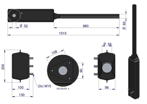 Tłumik boczny długi emaliowany C-385 (2)
